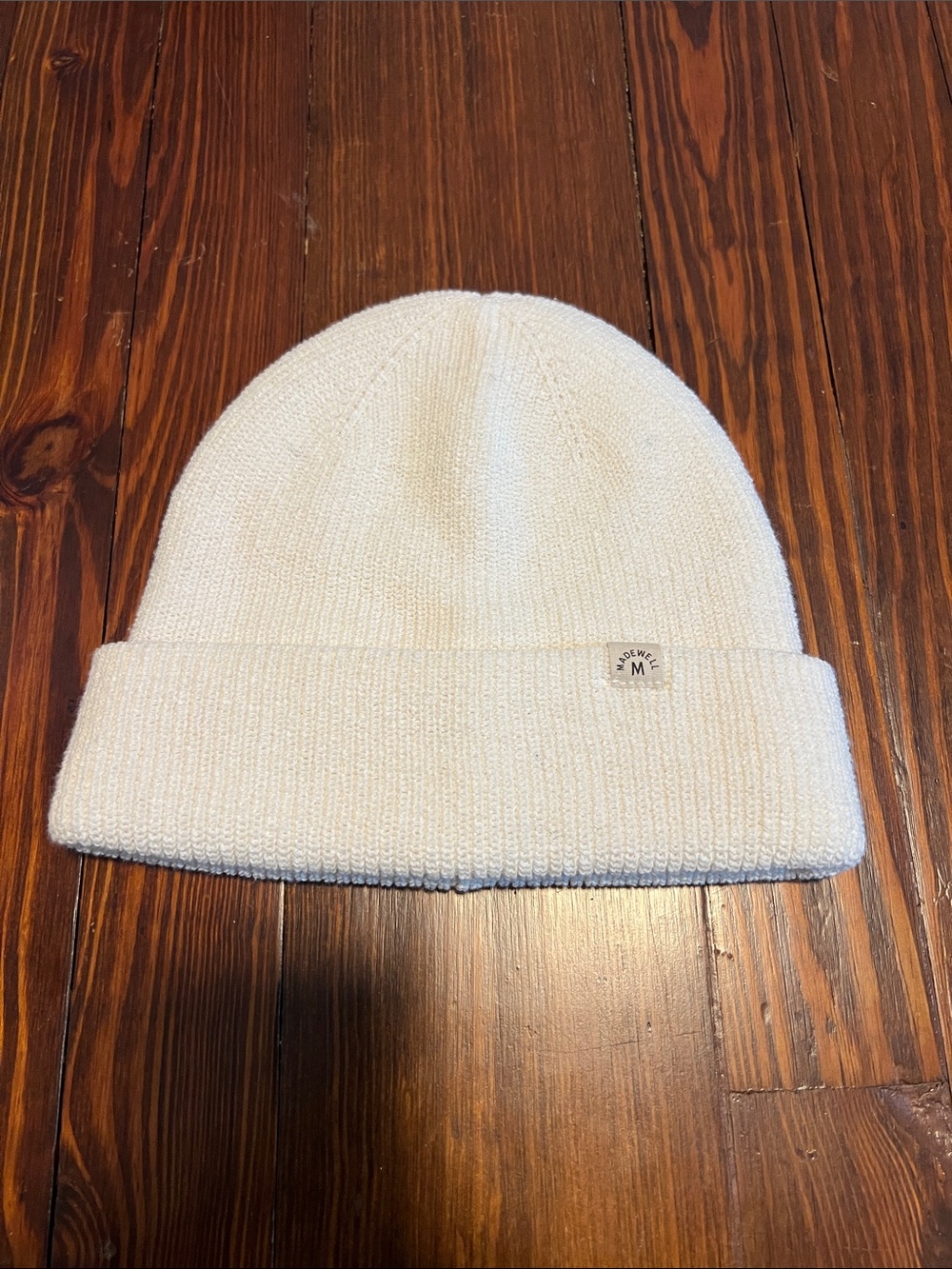 Madewell Cream Knit Cuffed Beanie